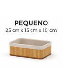 Cesto Organizador de Bambu Multiuso com Forro – Tamanhos P, M e G