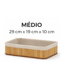 Cesto Organizador de Bambu Multiuso com Forro – Tamanhos P, M e G