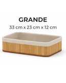 Cesto Organizador de Bambu Multiuso com Forro – Tamanhos P, M e G