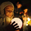 Luminária Lua Cheia 3D LED com Base