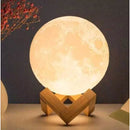 Luminária Lua Cheia 3D LED com Base
