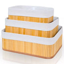 Cesto Organizador de Bambu Multiuso com Forro – Tamanhos P, M e G