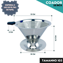 Filtro de Café Inox Reutilizável com Pegador de Silicone – Modelos 101, 102 e 103