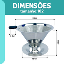 Filtro de Café Inox Reutilizável com Pegador de Silicone – Modelos 101, 102 e 103