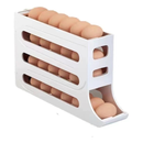 Porta Ovos Deslizante 4 Andares Automático para Geladeira – Amarelo, Branco e Preto