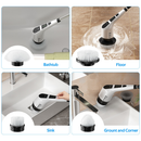 Escova de Limpeza Elétrica Giratória Recarregável 9 em 1 com Cabo Alongador