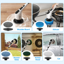 Escova de Limpeza Elétrica Giratória Recarregável 9 em 1 com Cabo Alongador