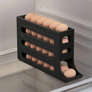 Porta Ovos Deslizante 4 Andares Automático para Geladeira – Amarelo, Branco e Preto