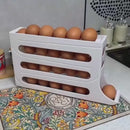 Porta Ovos Deslizante 4 Andares Automático para Geladeira – Amarelo, Branco e Preto